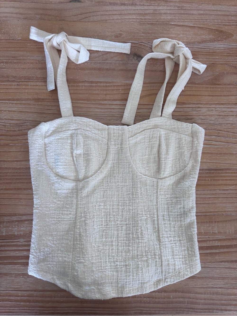 Anthropologie Maeve Ivory Smocked Tank Top
